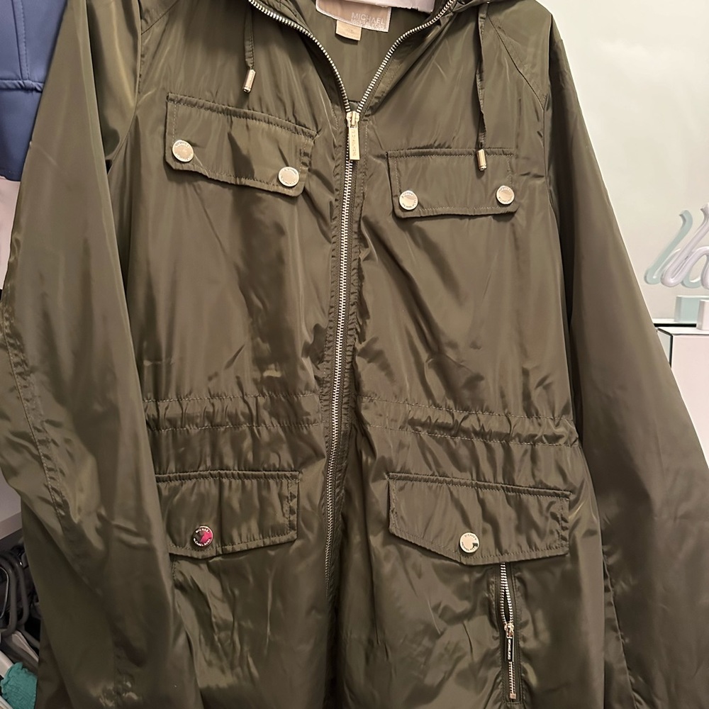 Women’s Michael Kors Rain jacket Dark Olive Green Size Medium
